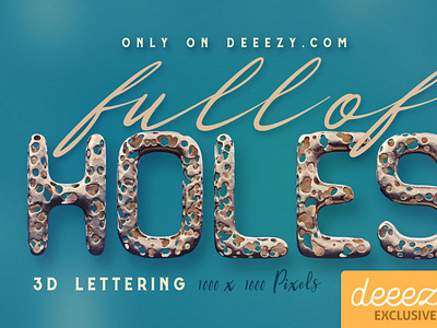 Full Of Holes 3D Lettering - FREEBIE