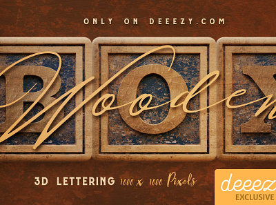 Vintage Wooden Box 3D Lettering - FREEBIE 3d 3dletters digitalart lettering letteringset typography