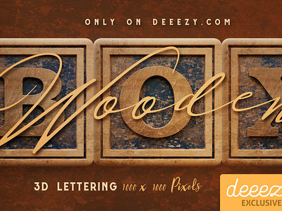 Vintage Wooden Box 3D Lettering - FREEBIE