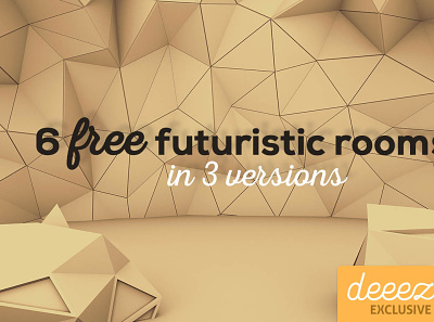 6 Futuristic 3D Rooms - FREEBIE 3d 3dspace background digitalart