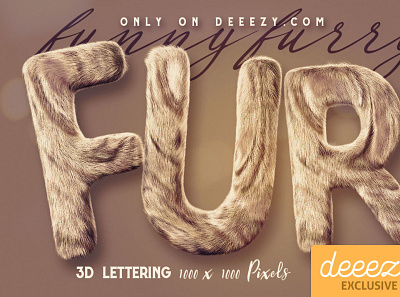 Funny Furry 3D Lettering - FREEBIE 3d 3dlettering digitalart furryletters typography