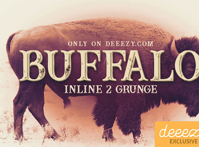 Buffalo Inline 2 Grunge Font - FREEBIE displayfont font freefont grungefont typography