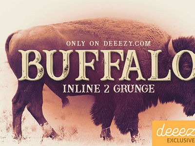 Buffalo Inline 2 Grunge Font - FREEBIE