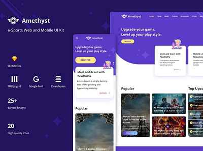 Amethyst - Esports Sketch Template digitalart esports sketch template webtemplate