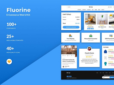 Fluorine - eCommerce Responsive Web UI Kit for Sketch digitalart sketch template webtemplate