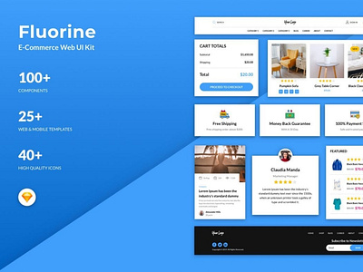 Fluorine - eCommerce Responsive Web UI Kit for Sketch