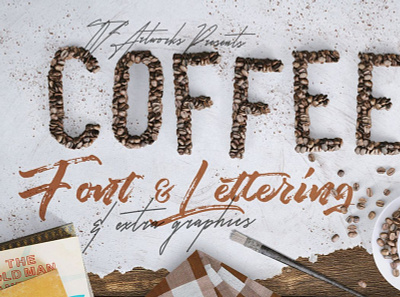 Coffee Beans - Font & Lettering 3dtypography coffeebeans digitalart lettering typography