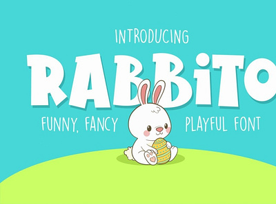 Rabbito Display Font cartoonfont comicfont digitalart fancyfont typography