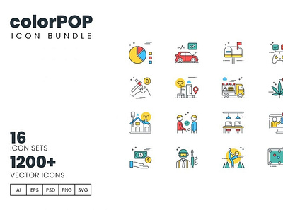 1200+ Icons - colorPOP Vector Bundle bundle digitalart icons vectoricons