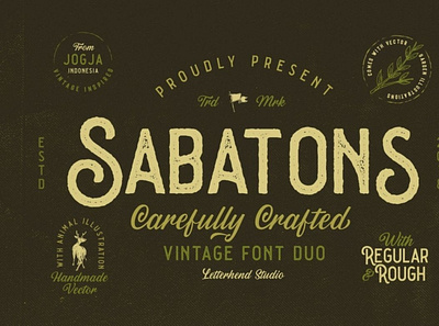Sabatons - Vintage Font Duo digitalart erodedfont font typography