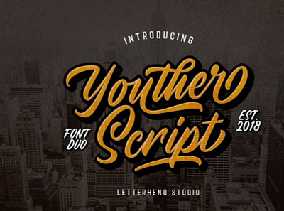 Youther Brush - Layered Font Duo brushfont digitalart font retrofont typography