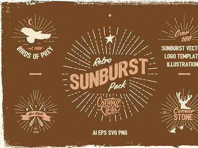 Vintage Glory: Sunburst Vector Set