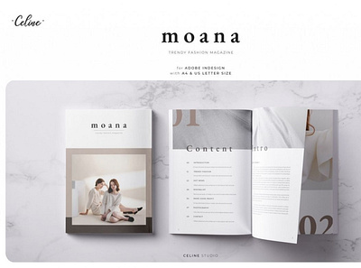 MOANA Fashion Magazine Template digitalart magazine magazinetempate print template