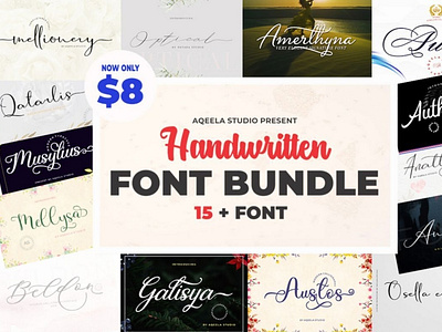 Handwritten Font Bundle calligraphy font fontbundle handwrittenfont typography