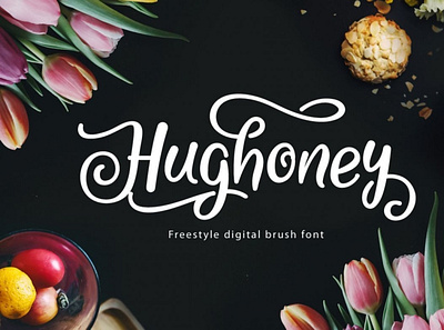 Hughoney Script calligraphy font handwrittenfont scriptfont typography