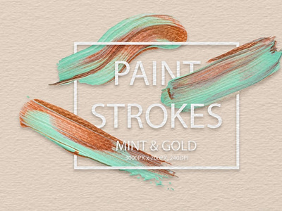 Mint & Gold Strokes