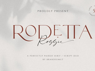 Rodetta Rossie Font Duo + Logos font handwrittenfont scriptfont typography