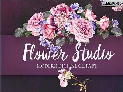 Flower Studio Clipart digitalart flowers ornamentals ornaments