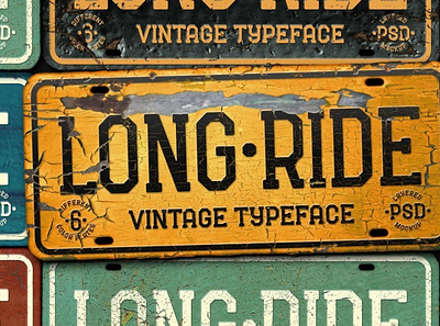Long Ride. Font & Mockup font licenseplate minimalistfont mockup typography