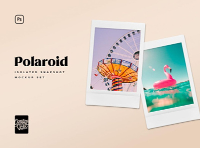 Polaroid Snapshot Picture Mock-up Templates digitalart mockup polaroid template