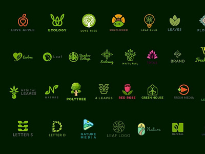 Set of 30 Nature Eco Logos