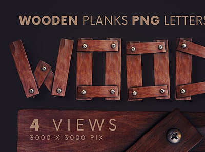 Wooden Planks - 3D Lettering 3d digitalart lettering typography wooden