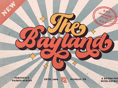 The Bayland - Retro Font digitalart font retrofont typography