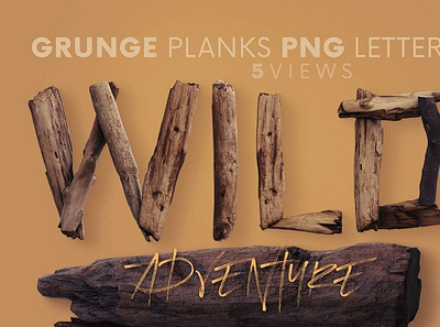 Wild Adventure - 3D Lettering 3d digitalart lettering wood