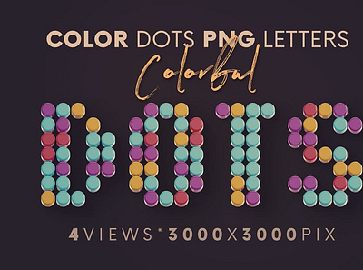 Color Dots - 3D Lettering 3d digitalart lettering typography