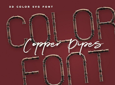 Copper Pipes - 3D 3d digitalart font typeface typography