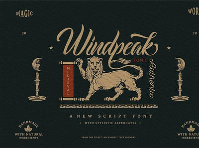 Windpeak Decorative Script digitalart font handwrittenfont scriptfont typography