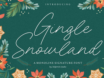 Gingle Snowland Monoline handwrittenfont scriptfont typeface typography