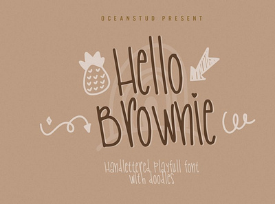 Hello Brownie | With Doodles digitalart font handwrittenfont scriptfont typography