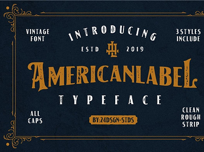 American Label Vintage digitalart erodedfont font typography vintagefont