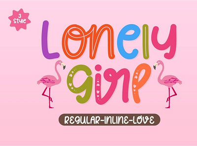 Lonely Girl - Playful Display Font digitalart displayfont font typeface typography