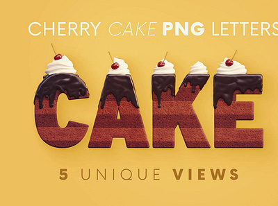 Cherry Cake - 3D Lettering 3d digitalart lettering letters typography