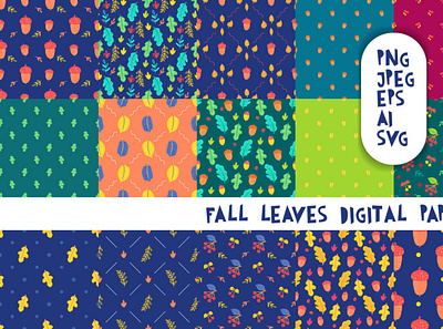 Fall Leaves Digital Paper backgrounds digitalpaper leaves texture