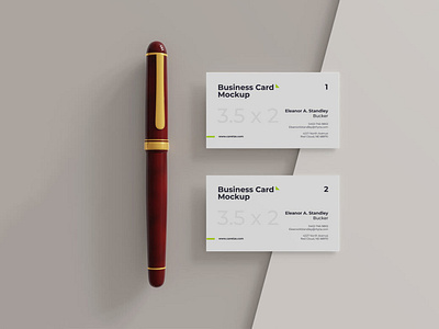 Business card mockup with pen top view businesscard businesscardmockup digitalart mockup