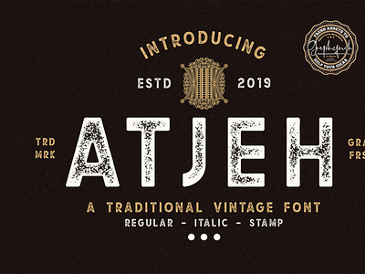 Atjeh - A Traditional Vintage Font displayfont erodedfont font typography vintagefont