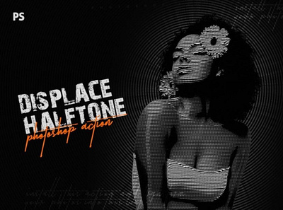 Displace Halftone Photoshop Action action digitalart effect halftone photoshop