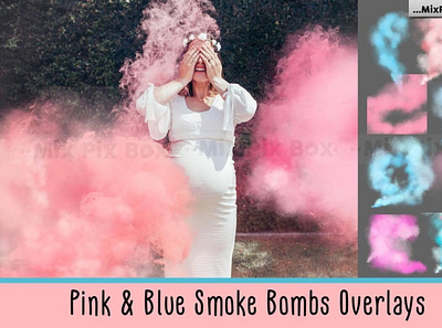 Pink and Blue Smoke Bombs Overlays digitalart effects overlayes