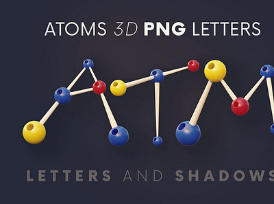 Atoms - 3D Lettering 3d digitalart lettering typeface typography