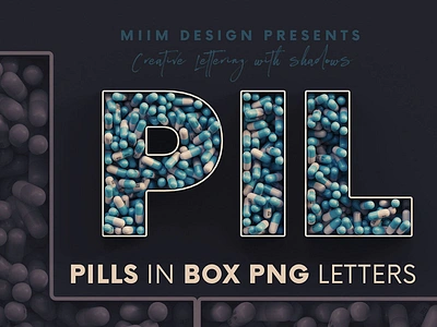 Pills in Box - 3D Lettering 3d lettering pills type typography