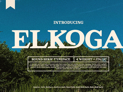 Elkoga - Round Serif Typeface font seriffont typography