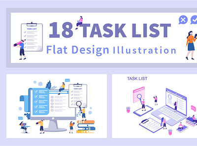 18 Task List Vector Illustration digitalart illustrations tasks vector