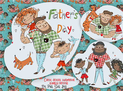 Father's Day Digital Clipart cliptart digitalart fathersday illustrations svg