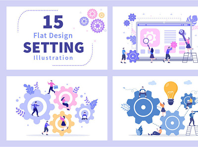 15 Setting Flat Design Illustration art flatdesign illustrations vector