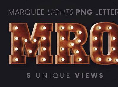 Marquee Lights - 3D Lettering 3d digitalart lettering typography