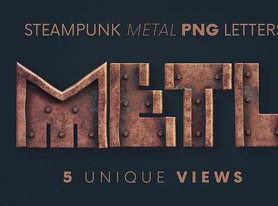 Steampunk Metal - 3D Lettering 3d lettering typeface typography