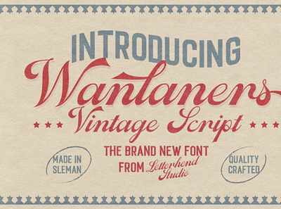 Wanlaners - Vintage Script font handwrittenfont scriptfont typeface typography